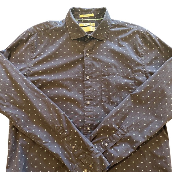 Cactus Other - Cactus Premium Clothing Mens Long Sleeve Button Up Shirt Patterned Brown L